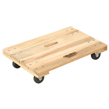 Global Industrial Hardwood Dolly - Solid Deck, 24 x 16, 1000 Lb. Capacity 952154